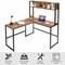 Reversible L-Shaped Corner Desk with Storage Bookshelf and Open Storage Hutch